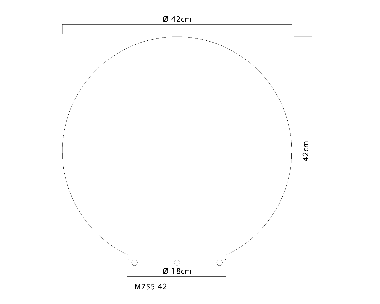 Luminária de Mesa Bola 42cm Vidro Branco - Imagem 3