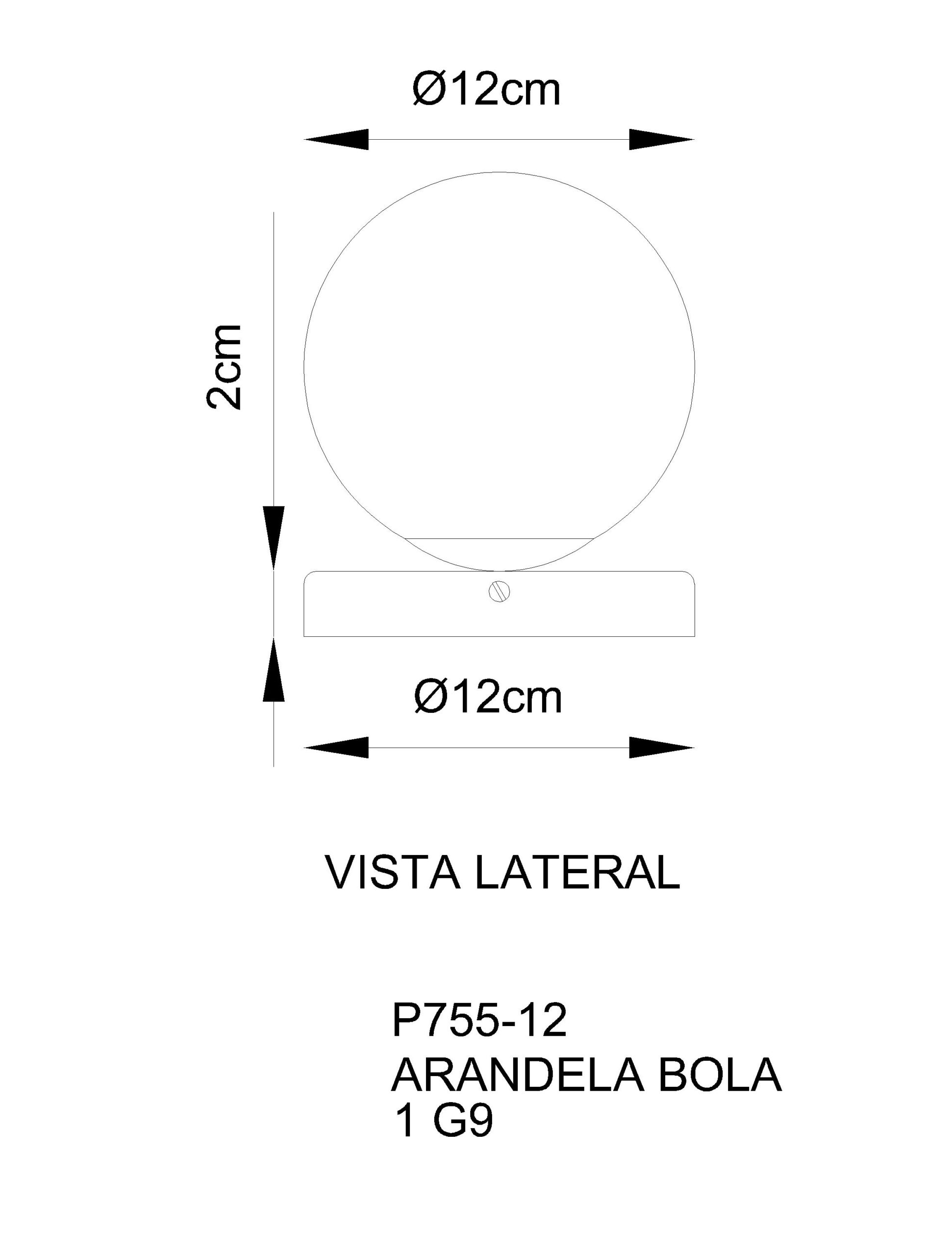 Arandela BOLA 12 Latão - Imagem 2