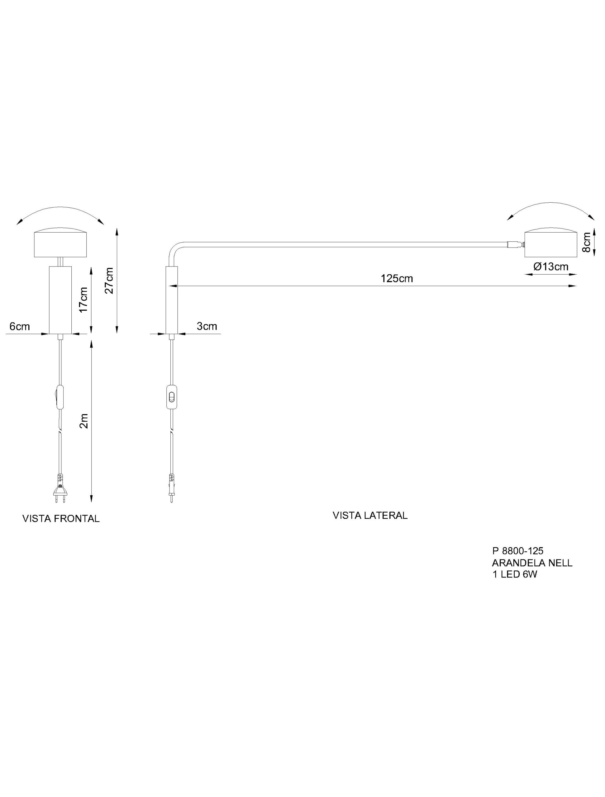 Arandela NELL - 1 FOCO 125 CM