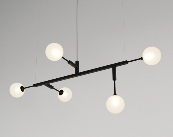 Lustre CINQUE 100 GLASS - Latão
